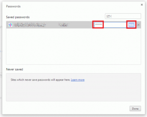 Google Chrome 34 Password Manager actually remembered STARS as password
