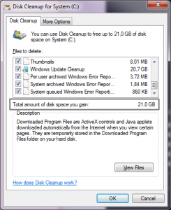 disk cleanup windows 7